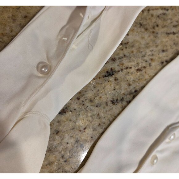 Vintage Womens Size M white Nylon Formal 22" Long Opera Gloves *missing buttons* - Picture 9 of 16